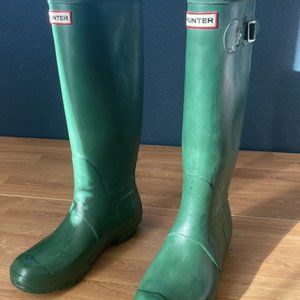 Tall Rain Boots in Forest Green